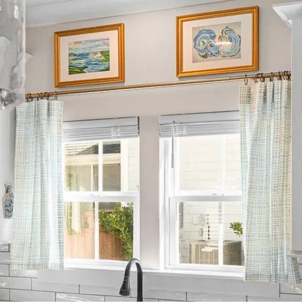 Pepper Home Custom Cafe Curtain in Ginger Sky
